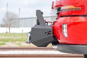 Chevrolet Silverado 1500 Winch Mount Kit - Rough Country - EXO with 20in Black Series Single-Row LED Light bar and Flush Mount Black-Series LED Cubes - Black - '07-'18